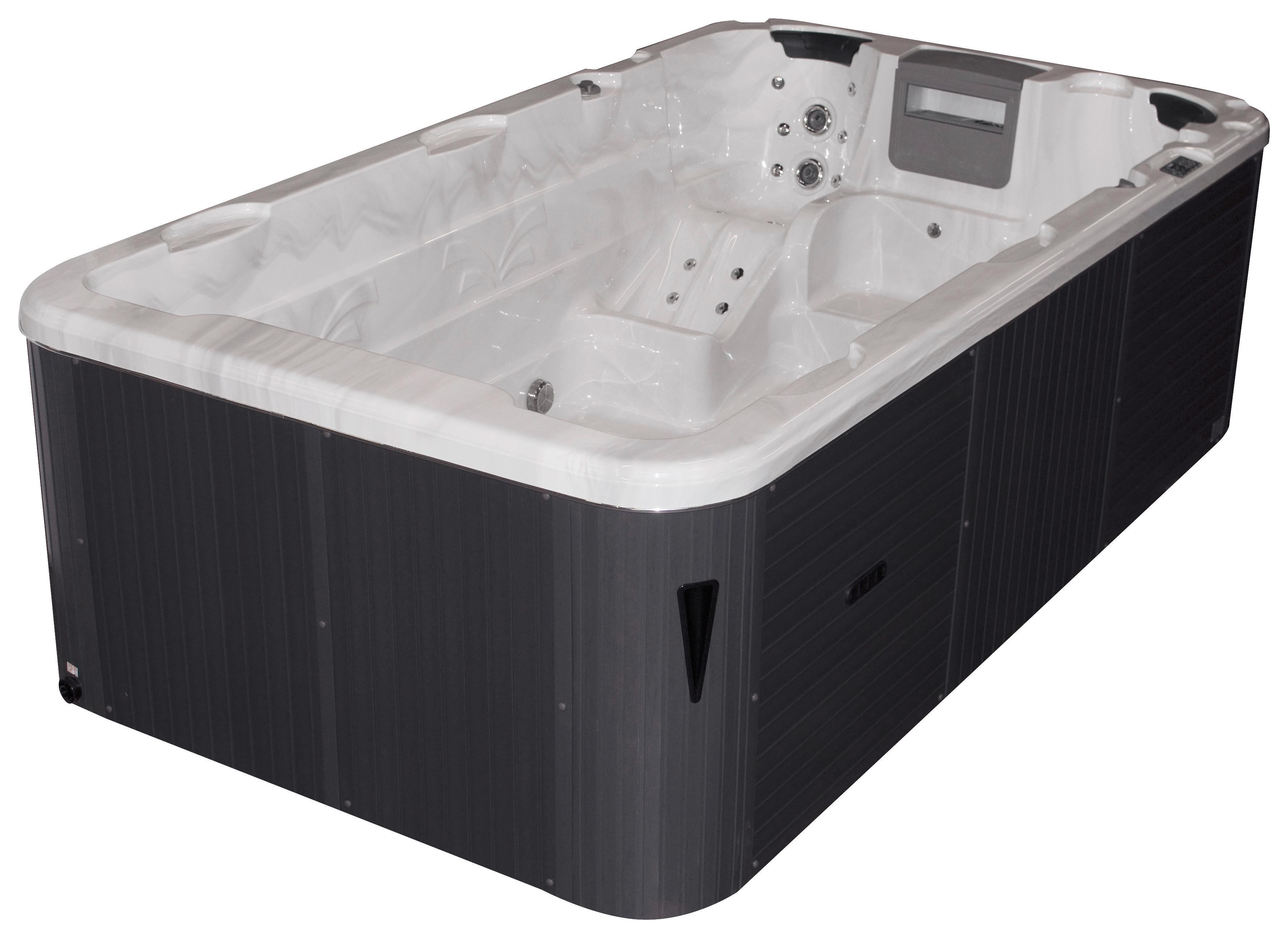 Whirlpool Acryl Swimspa Fano Hydro Jets 400x228x126 cm - Silberfarben/Weiß, Design, Kunststoff (400/228/126cm)