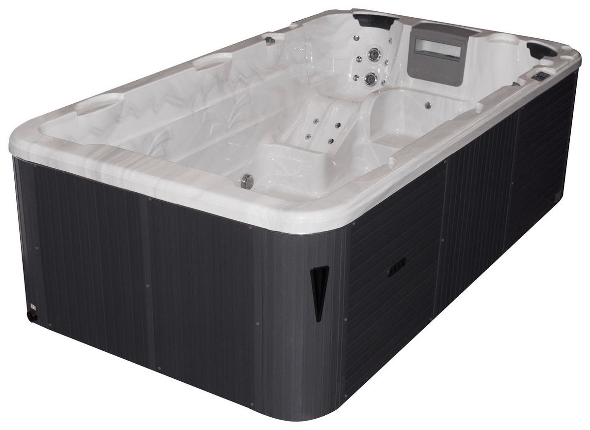 Whirlpool Acryl Swimspa Fano Hydro Jets 400x228x126 Cm - Silberfarben/Weiß, Design, Kunststoff (400/228/126cm)
