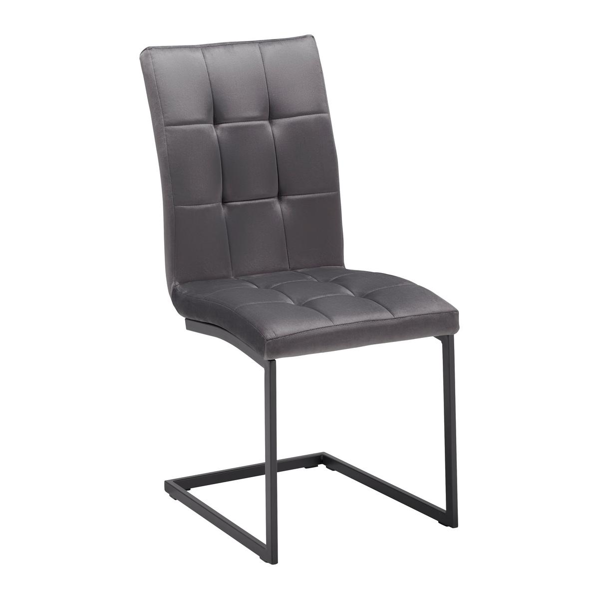 Dvoudílna sada židlí MELA tmavěšedá - černá/tmavě šedá, Moderní, kov/textil (44/95/60cm) - PBJ
