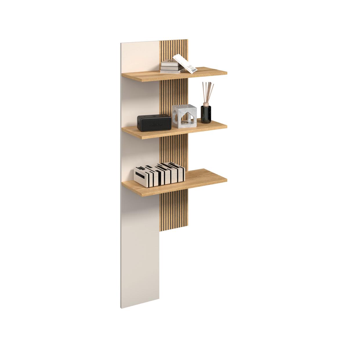 Stapelprogramm King Eichefarben/Kaschmir B:310,2cm - Kaschmir/Eichefarben, MODERN, Glas/Holzwerkstoff (310,2/200/40cm)