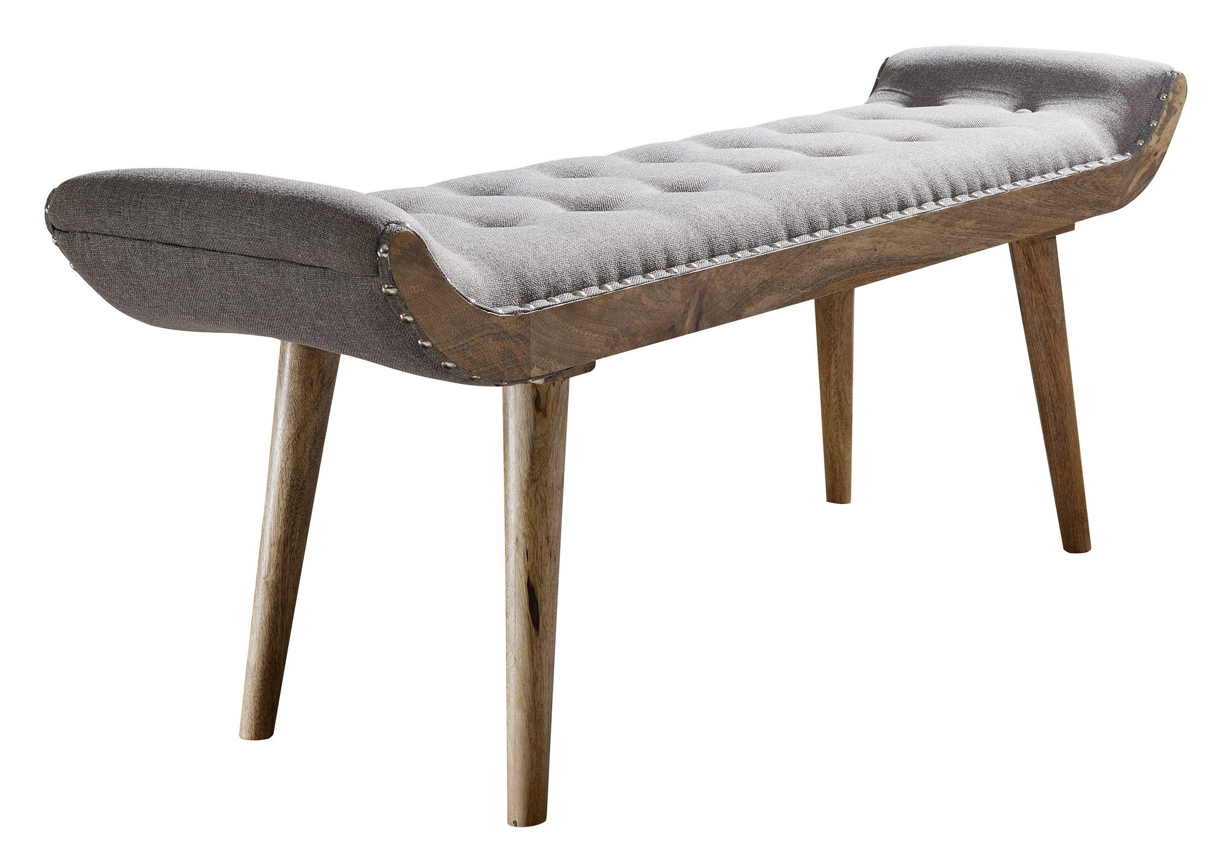 Lavice Masiv - šedá/hnědá, Moderní, textil (128/51/38cm) - MID.YOU