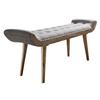 Garderobenbank B: 128 cm Gepolstert Grau/Mangoholz - Braun/Grau, MODERN, Textil (128/51/38cm) - MID.YOU