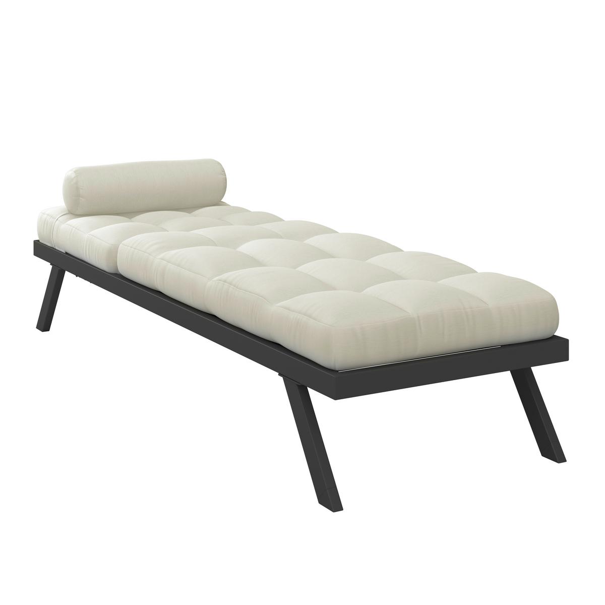 ZAHRADNÍ LEHÁTKO AVOLA - bílá/šedá, Moderní, kov/textil (199/31/68cm) - Bessagi Garden