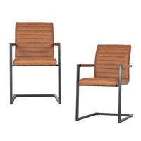 Armlehnstuhl-Set Bas Cognac B: 54cm - Cognac, MODERN, Textil/Metall (54/87/62cm) - Livetastic