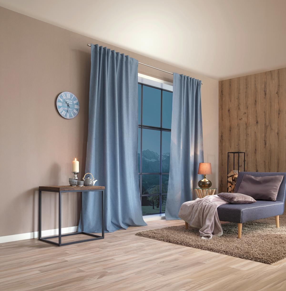 WÄRMESCHUTZVORHANG Blau B: 135 cm - Blau, KONVENTIONELL, Textil (135/245cm)