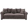 2-Sitzer-Sofa Mit Schlaffunktion Maureen B:250cm - Schwarz/Braun, KONVENTIONELL, Textil (250/95/125cm) - MID.YOU