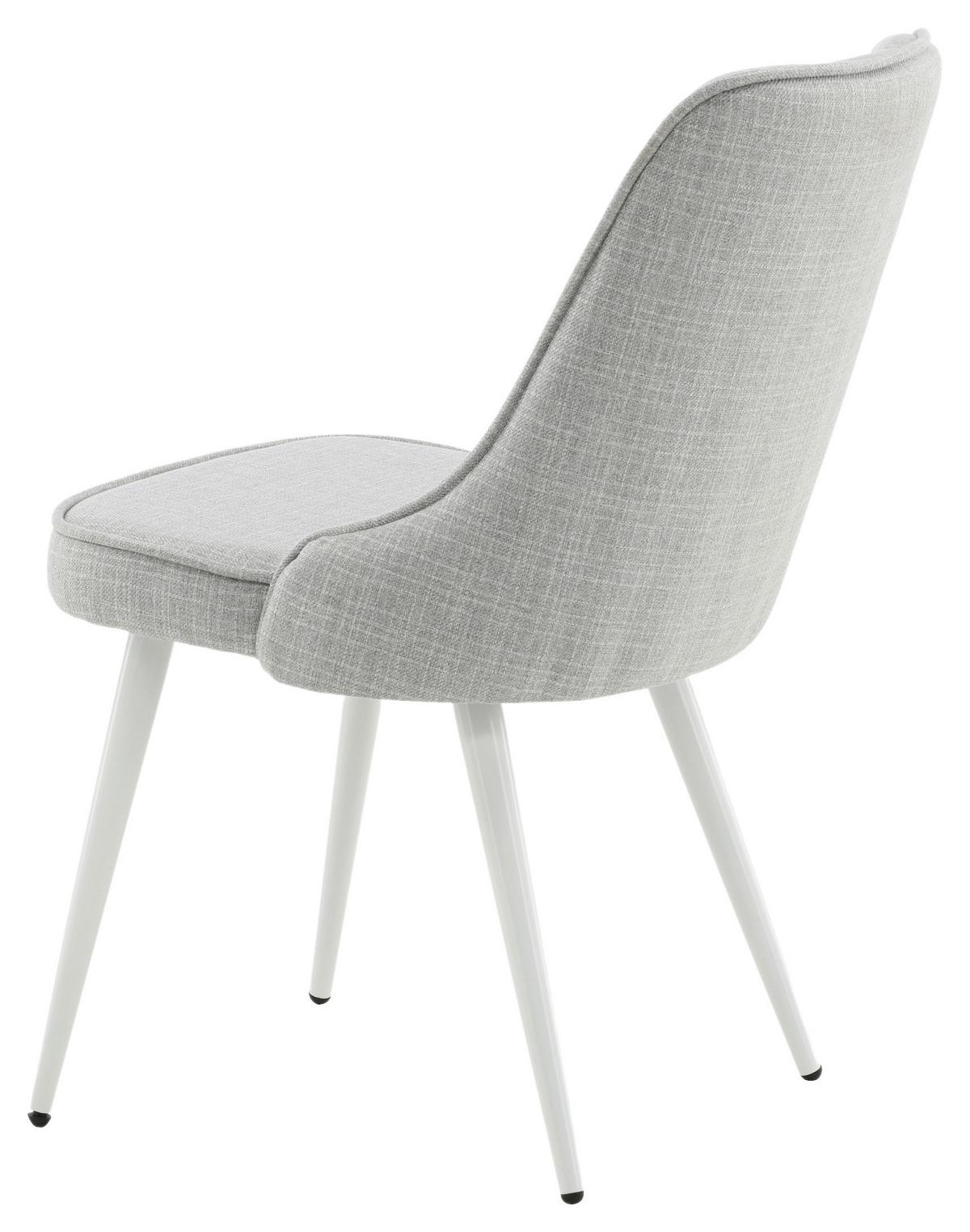 Stuhl-Set Velvet Deluxe - Hellgrau/Weiß, Design, Kunststoff/Textil (50/88.5/66cm) - Livetastic