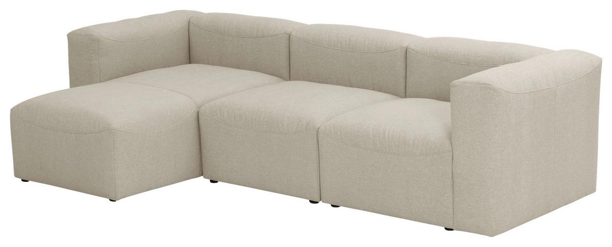 Ecksofa Lena Creme Flachgewebe - Creme, Design, Textil (275/73/160cm) - Max Winzer