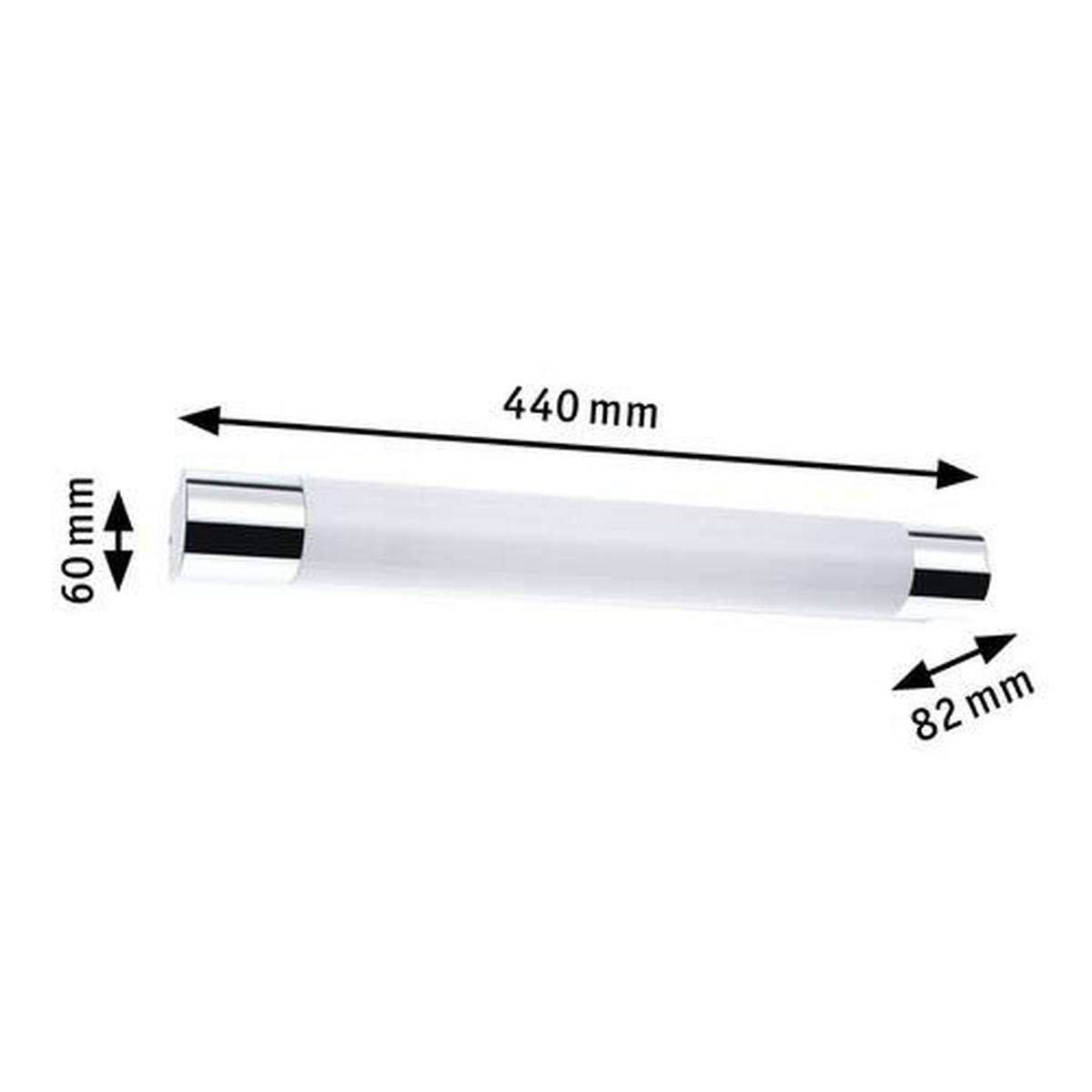 Led Bad-wandleuchte Ip44 1-Flammig Weiß/chromfarben - Chromfarben/Weiß, Basics, Kunststoff/Metall (6cm) - Paulmann
