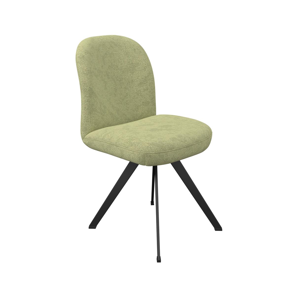 Stuhl olivgrün/Metallbeine Ulmo 47/91/61 cm - Schwarz/Olivgrün, MODERN, Textil/Metall (47/91/61cm)