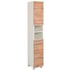 Hochschrank Paris Eiche Wotan/weiß B: 30 Cm - Silberfarben/Eiche Wotan, MODERN, Holzwerkstoff (30/180/35cm) - Held