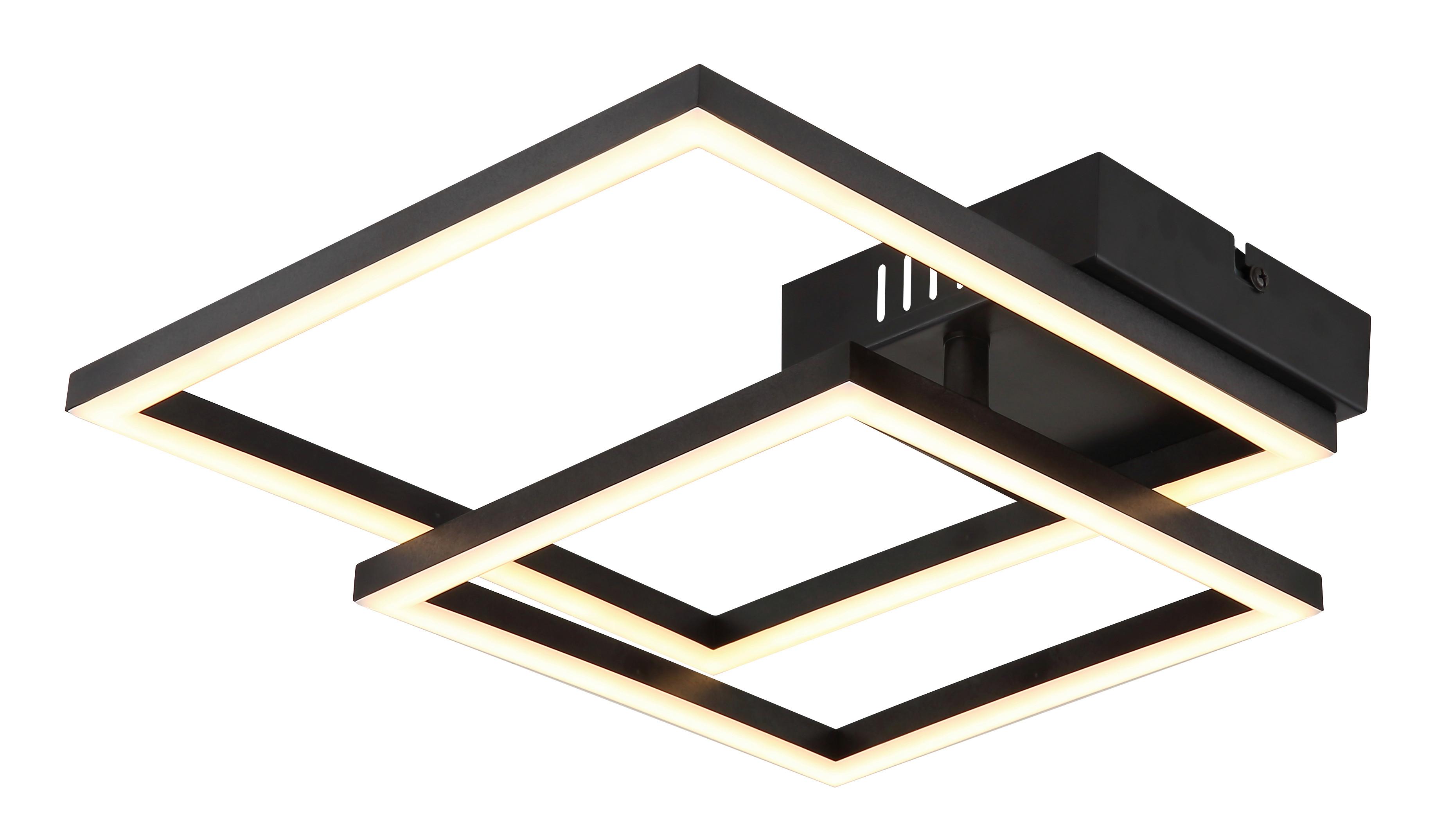 LED-Deckenleuchte 672842 - Opal/Schwarz, Design, Kunststoff (48,8/35,3/6,4cm) - Globo