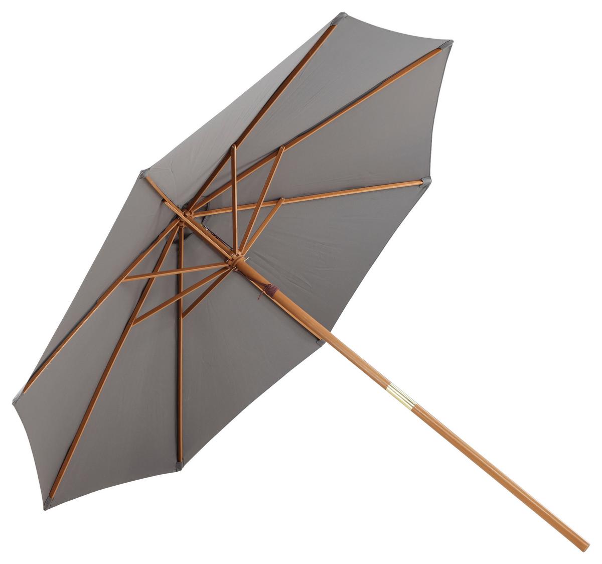 Sonnenschirm Ixos DM: 300cm H: 244cm Grau - Grau, KONVENTIONELL, Holz/Textil (300/244cm) - Gardenson