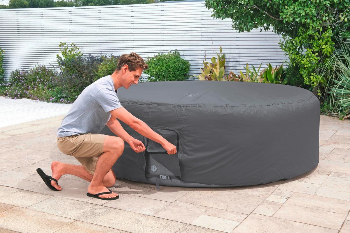 Whirlpoolabdeckung Leonie - Dunkelgrau, KONVENTIONELL, Kunststoff (236/71cm) - Bestway