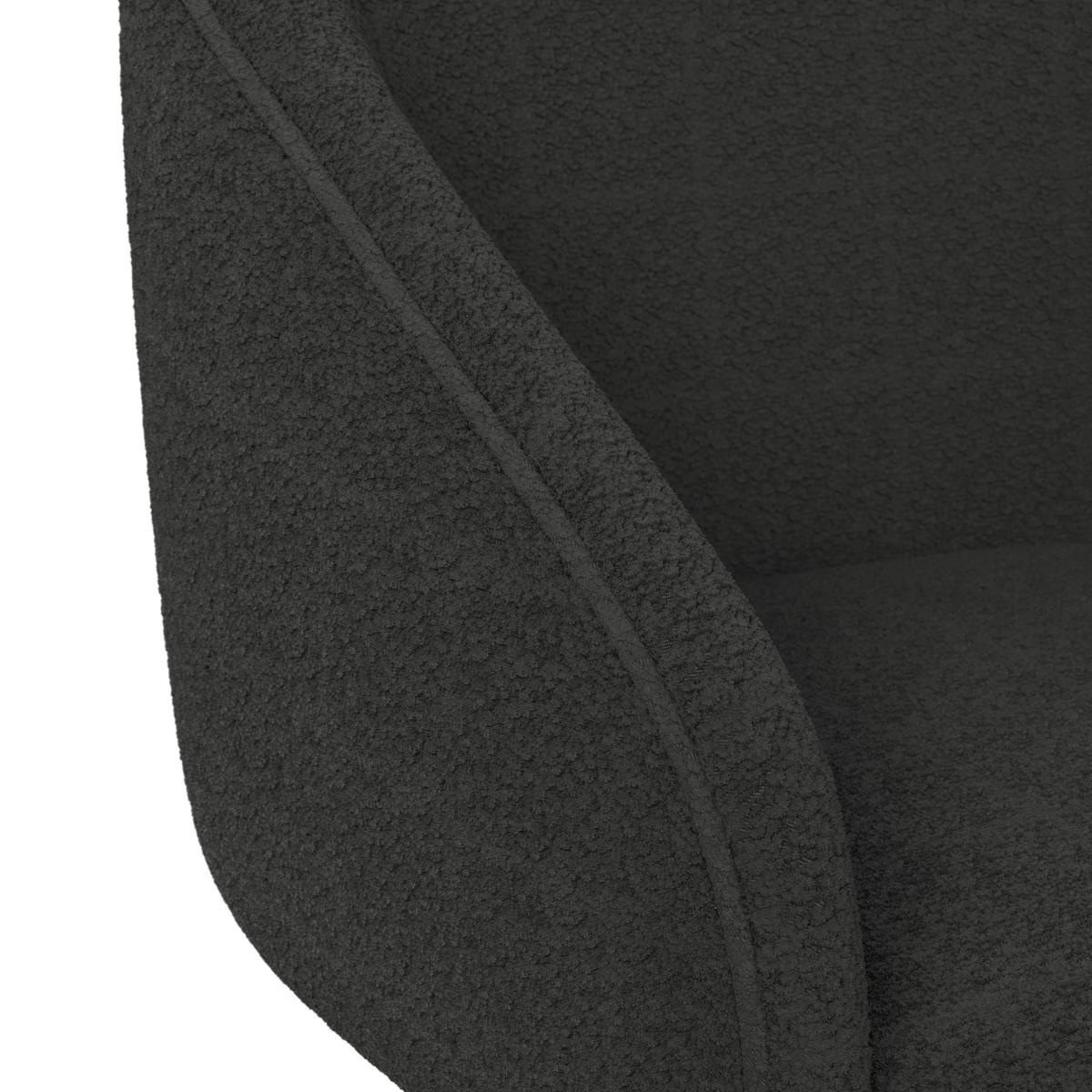 STOLIČKA S PODRÚČKAMI MAIA - čierna, Modern, kov/textil (60/84,5/59cm) - Bessagi Home