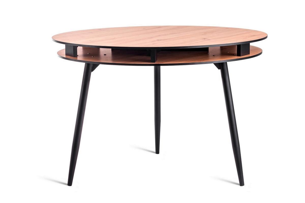 Étkezőasztal Ostinato 110 Cm - fekete/vad tölgy, Basics, faalapú anyag/fém (110/110/77cm) - P & B