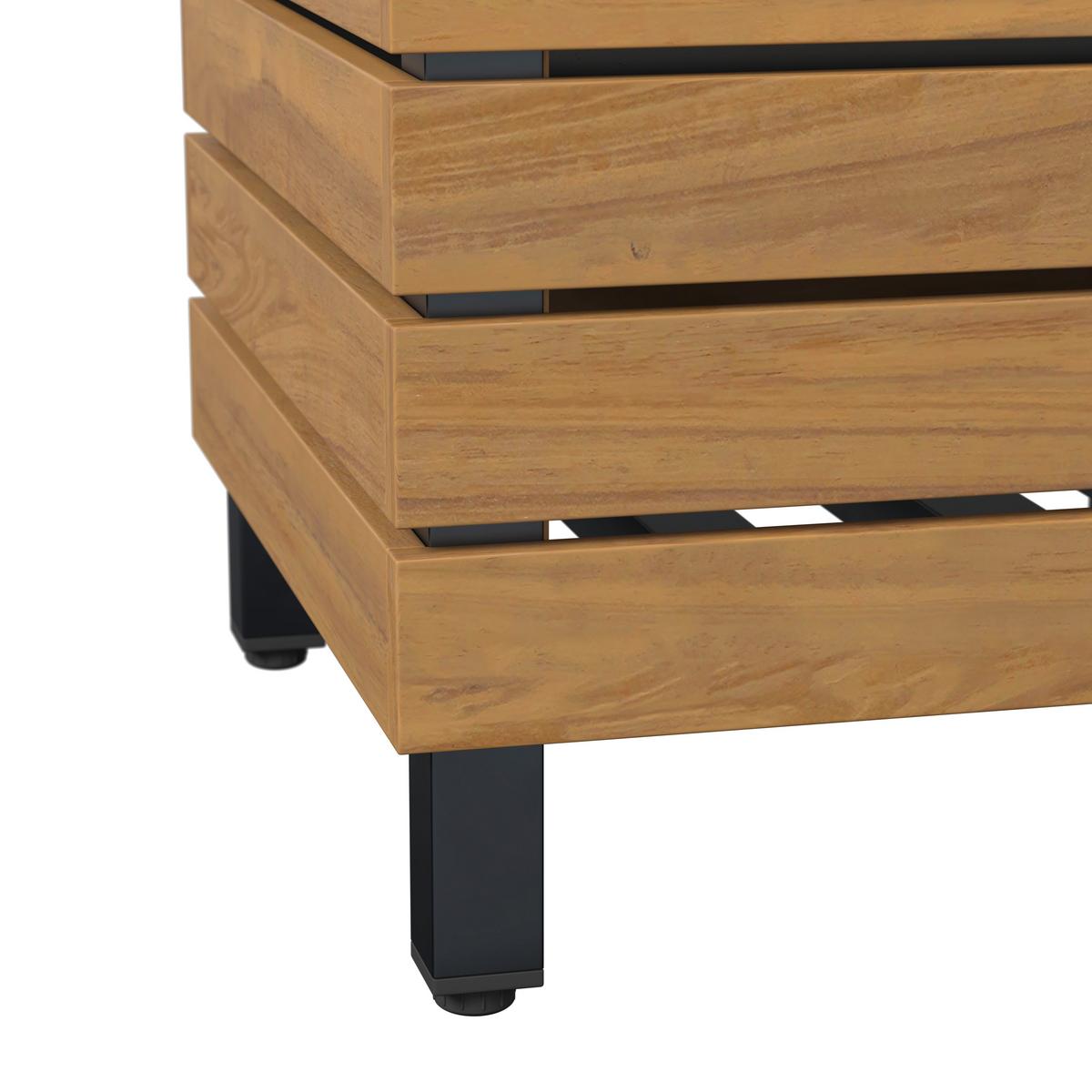 VYSOKÝ ZÁHON MARLO - čierna/farba akácie, Modern, kov/drevo (35/41/35cm) - Bessagi Garden