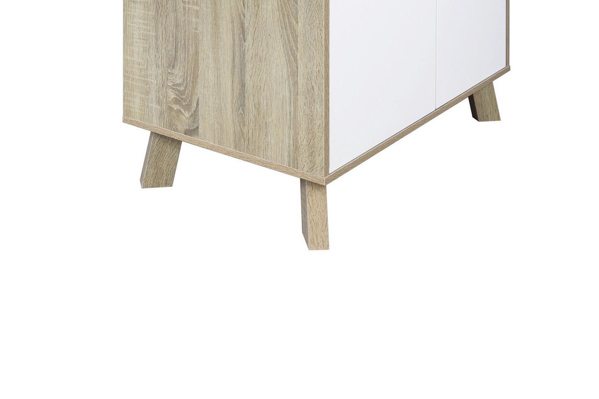 Kommode Weiß, Naturfarben B: 80cm - Naturfarben/Weiß, Design, Holzwerkstoff (80/102/40cm) - Livetastic