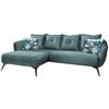 Ecksofa Baggio Mit Kissen Textil Blau/Grün - Blau/Multicolor, MODERN, Holz/Textil (162/277cm) - Livetastic