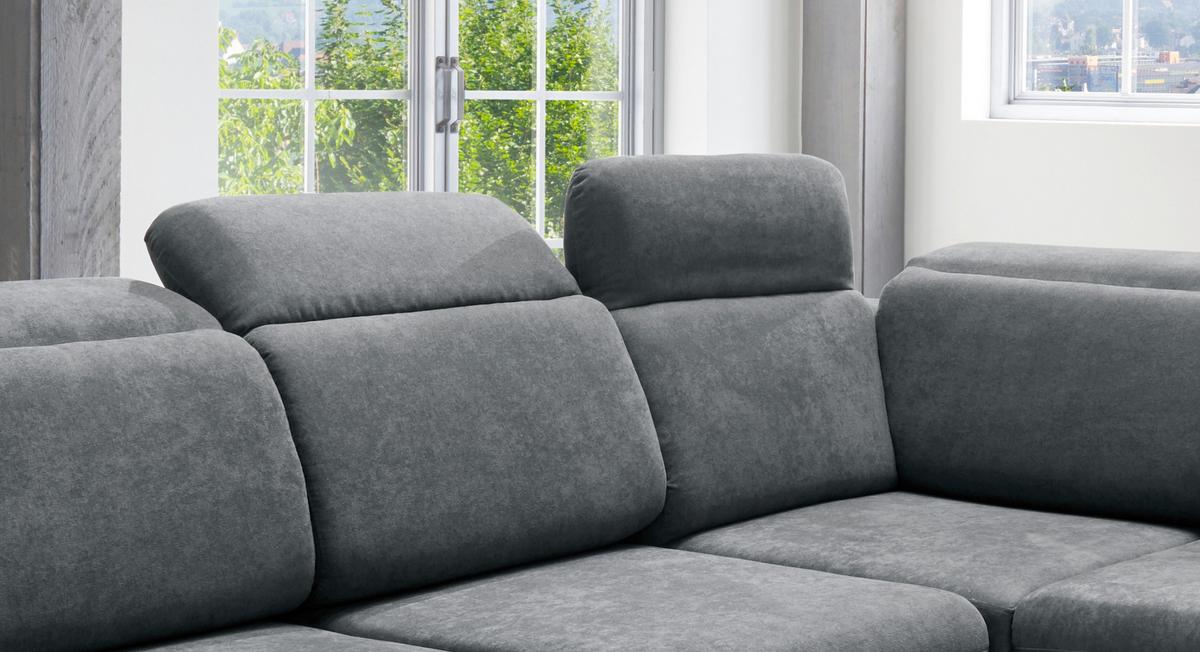 Ecksofa Vasto Anthrazit S: 283x228 cm - Chromfarben/Anthrazit, Design, Textil (283/228cm) - Livetastic