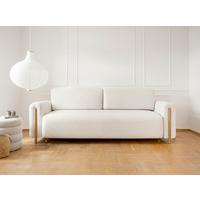 3-Sitzer-Sofa Mit Schlaffunktion Arcadova Creme - Eichefarben/Creme, Design, Textil (244/97/97cm) - MID.YOU
