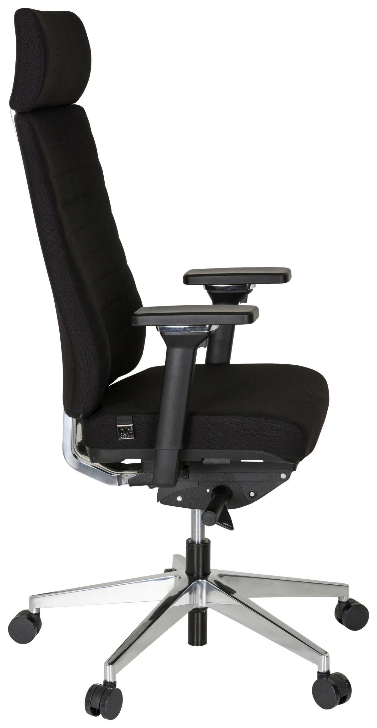 Drehstuhl Move-Tec Pro 3D Schwarz - Alufarben/Schwarz, MODERN, Kunststoff/Textil (71/137/62cm) - MID.YOU