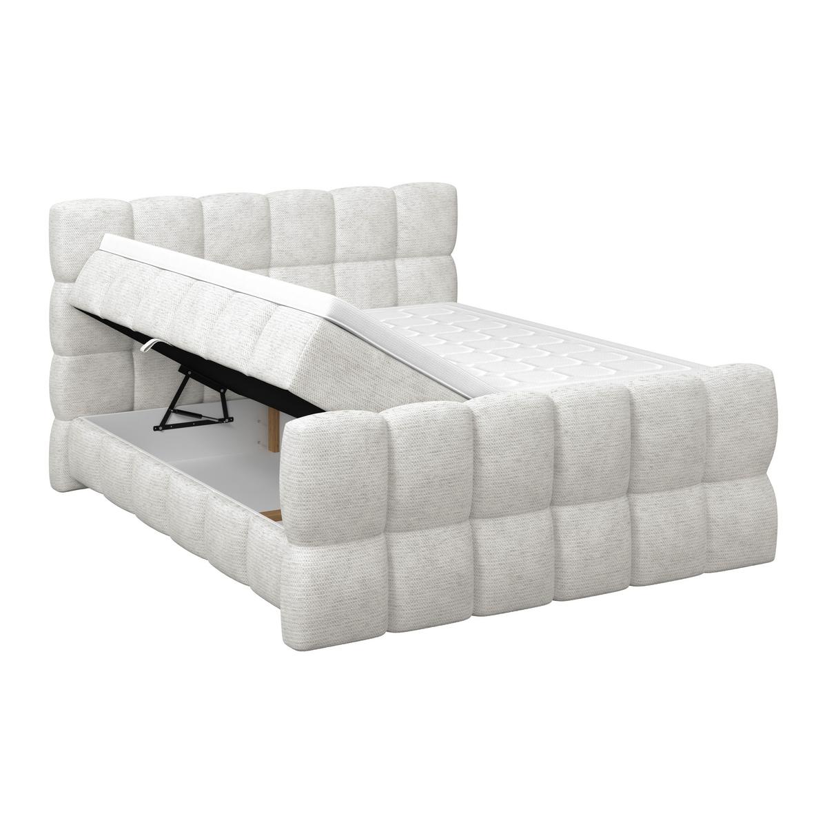 Boxspringbett Brisbane inkl. Bettkasten 180x200 - Creme/Schwarz, Trend, Holz/Holzwerkstoff (180/200cm) - Sembella