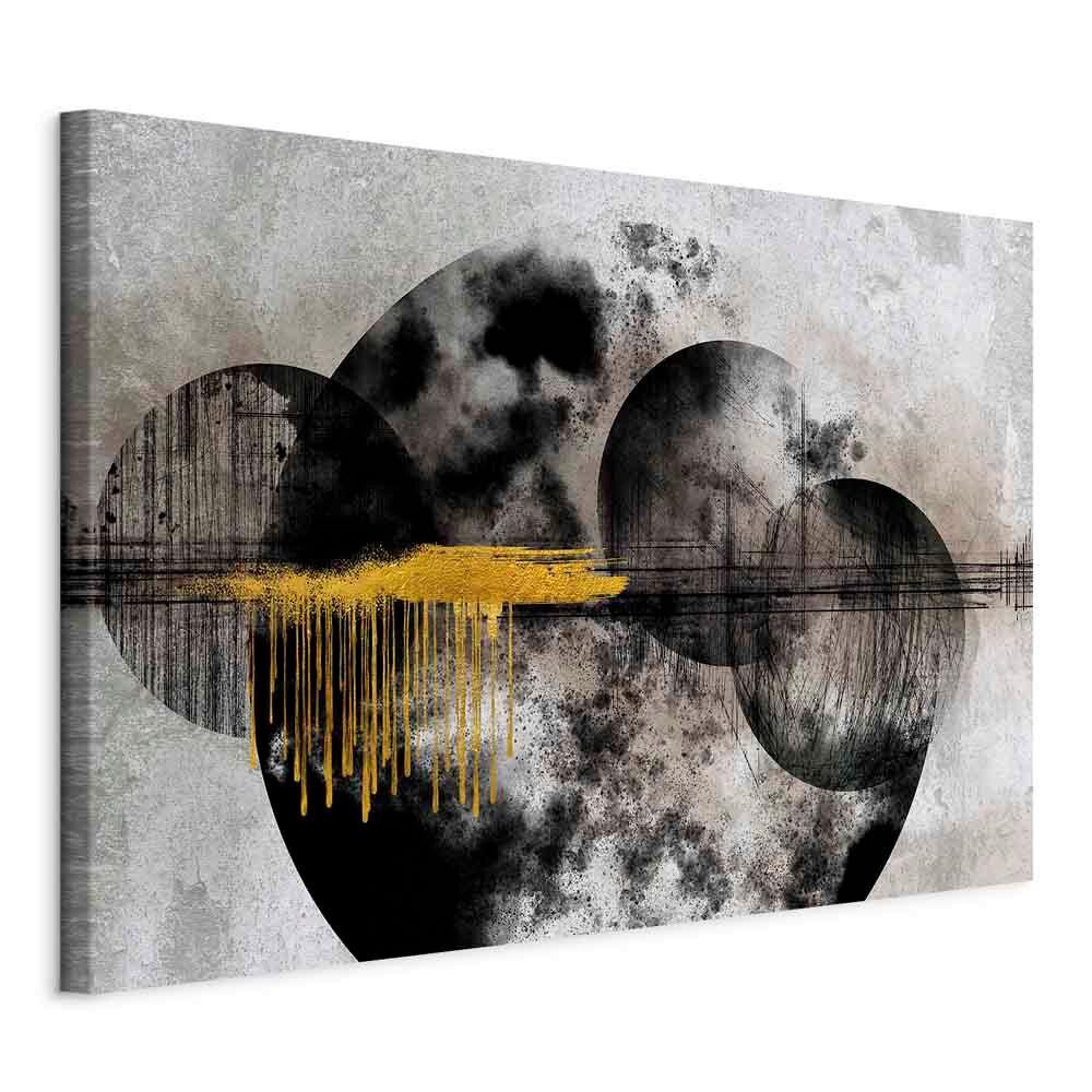 Leinwandbild Moon Schwarz Grauweiß B: 60 cm