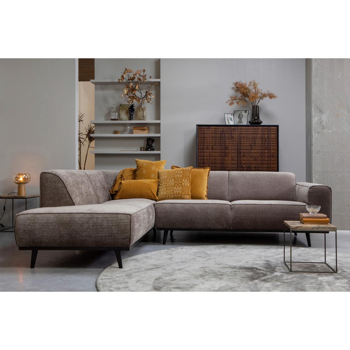 ECKSOFA Statement Taupe S: 210x274cm - Taupe/Schwarz, Design, Textil (210/274cm) - Livetastic