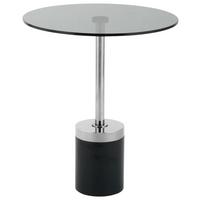 Beistelltisch Lana 125 Graphitfarben/schwarz - Graphitfarben/Schwarz, Design, Glas/Stein (46/46/53cm) - Kayoom