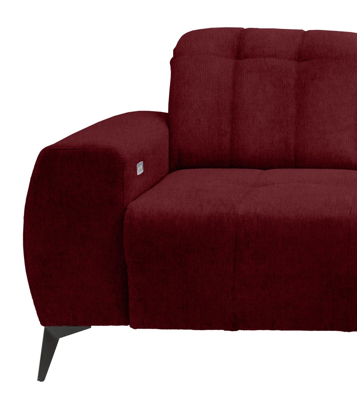 Ecksofa Mit Usb Anschluss Sano, Bordeaux, S: 261x200 Cm - Bordeaux/Schwarz, MODERN, Textil (261/200cm) - Livetastic