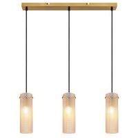 Függőlámpa 15775-3h  Karolo - fekete/aranyszínű, Konventionell, üveg/textil (65/8/120cm) - Globo