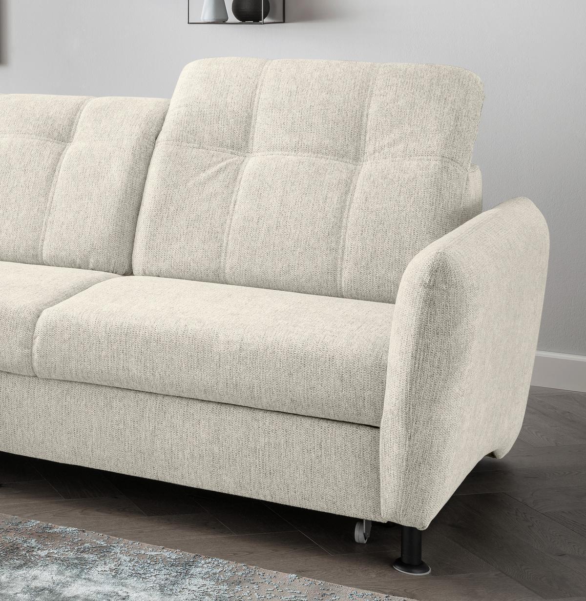 Ecksofa Minori Chenille Beige, S: 184x267 cm - Beige/Schwarz, MODERN, Textil (184/267cm) - Livetastic