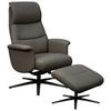 Relaxsesselset Repose Braun B: 76 cm - Schwarz/Braun, Design, Leder/Textil (76/107/79cm) - Livetastic