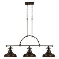 Hängeleuchte H: ca. 73 cm 3-flammig Bronzefarben - Bronzefarben, Design, Glas/Metall (133.3/34.3/73cm) - Elstead Lighting
