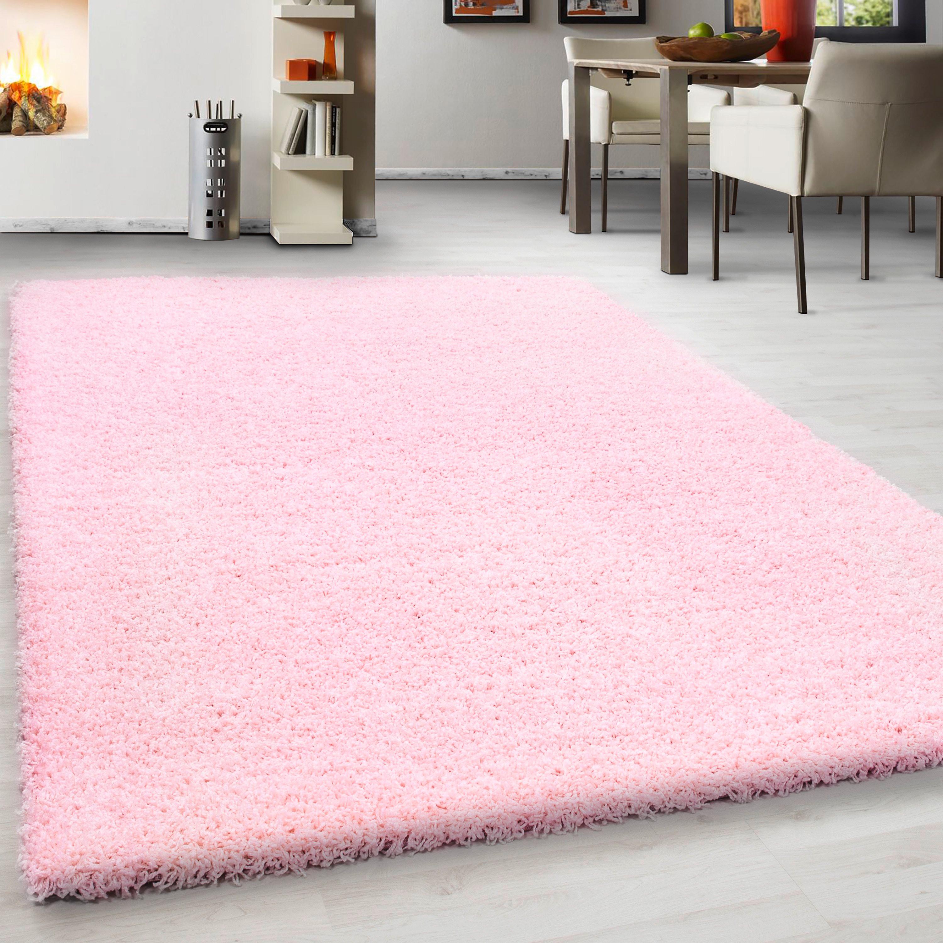 Hochflor Teppich Pink Life 80x150 cm - Pink, Trend, Textil (80/150cm)