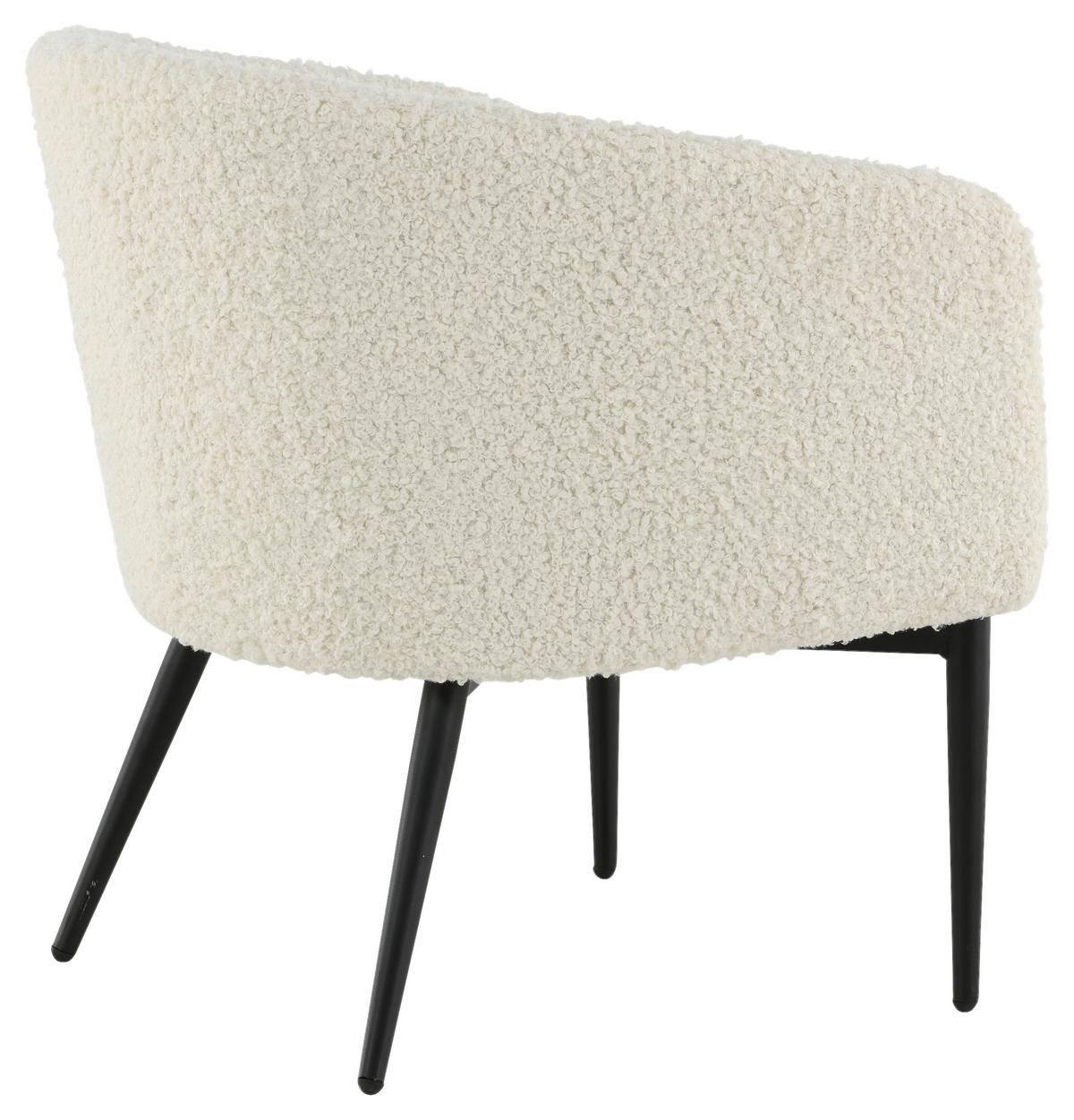 Sessel Fluffy - Schwarz/Weiß, Design, Kunststoff/Textil (66/70,5/64cm) - Livetastic