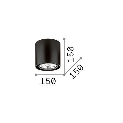 Deckenleuchte Nero Schwarz D: 15 cm - Schwarz, Basics, Metall (15/15cm) - Ideal Lux