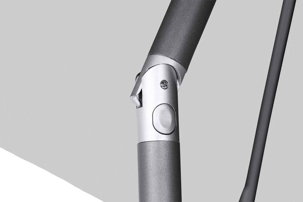 Sonnenschirm Ø 300 H: 238 Cm Anthrazit/grau - Anthrazit/Grau, KONVENTIONELL, Textil/Metall (300/300cm) - Siena Garden