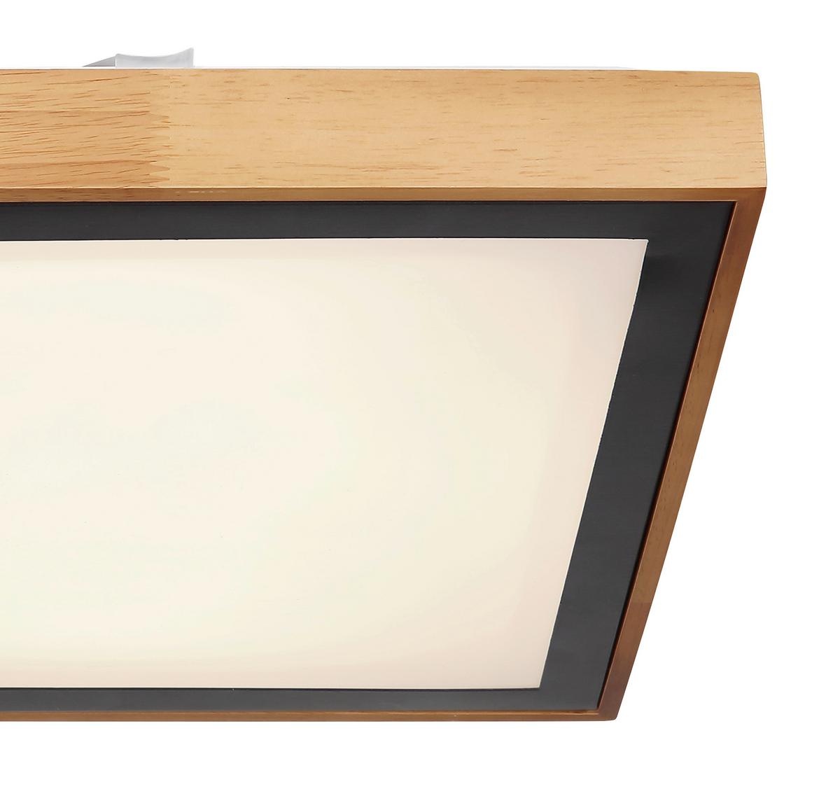 Led Mennyezeti Lámpa 41764-24q - barna/fekete, Natur, műanyag/fa (39/39/9cm) - Globo