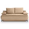 Schlafsofa Sendi Beigebraun B: 210cm - Beigebraun/Schwarz, Basics, Holz/Textil (210/103/90cm) - MID.YOU