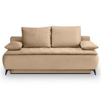 Schlafsofa Sendi Beigebraun B: 210cm - Beigebraun/Schwarz, Basics, Holz/Textil (210/103/90cm) - MID.YOU