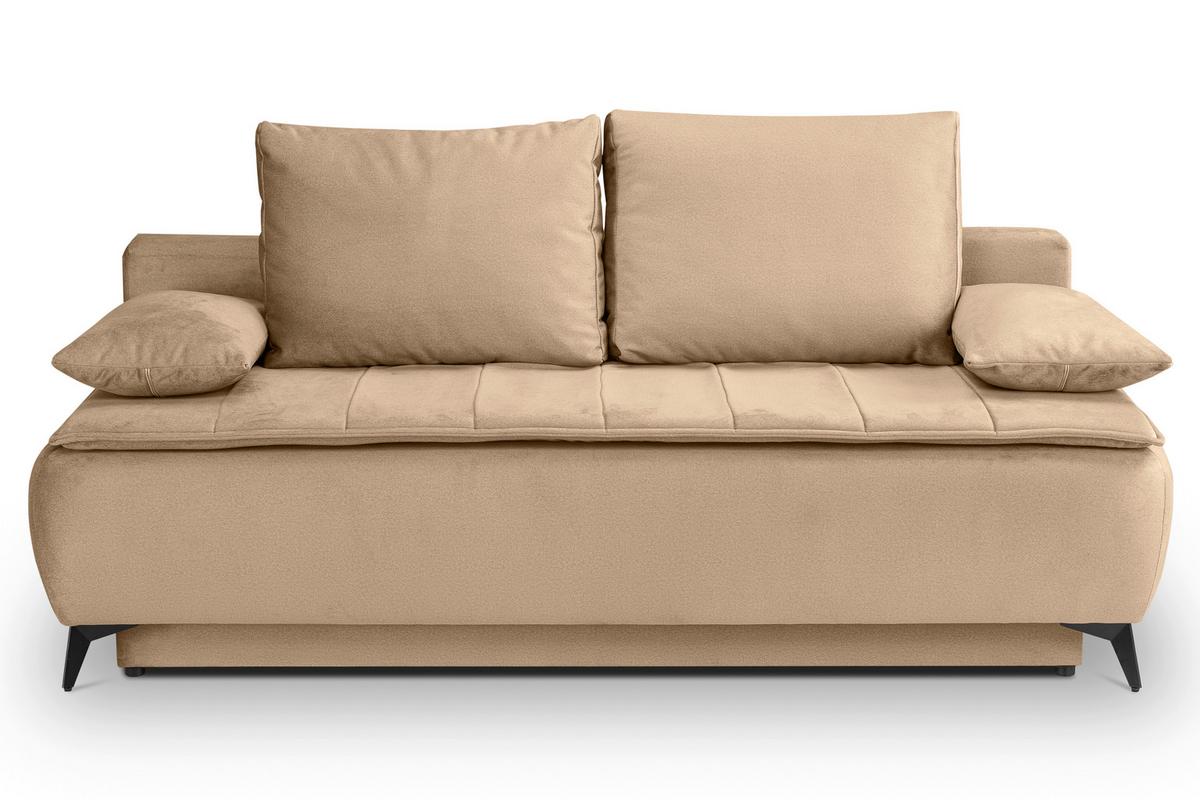 Schlafsofa Sendi Beigebraun B: 210cm - Beigebraun/Schwarz, Basics, Holz/Textil (210/103/90cm) - MID.YOU