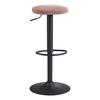 Barhocker höhenverstellbar mit Fußablage Samt Rosa - Schwarz/Rosa, MODERN, Textil/Metall (40/79/40cm) - MID.YOU
