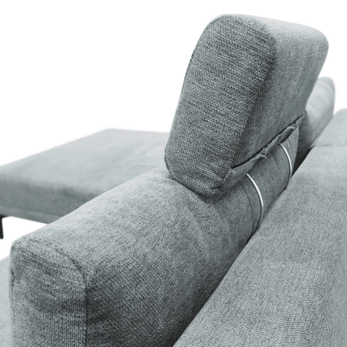 Ecksofa mit Bettkasten Lagacy 192x260 cm Webstoff Grau - Schwarz/Grau, Design, Textil (192/260cm) - MID.YOU