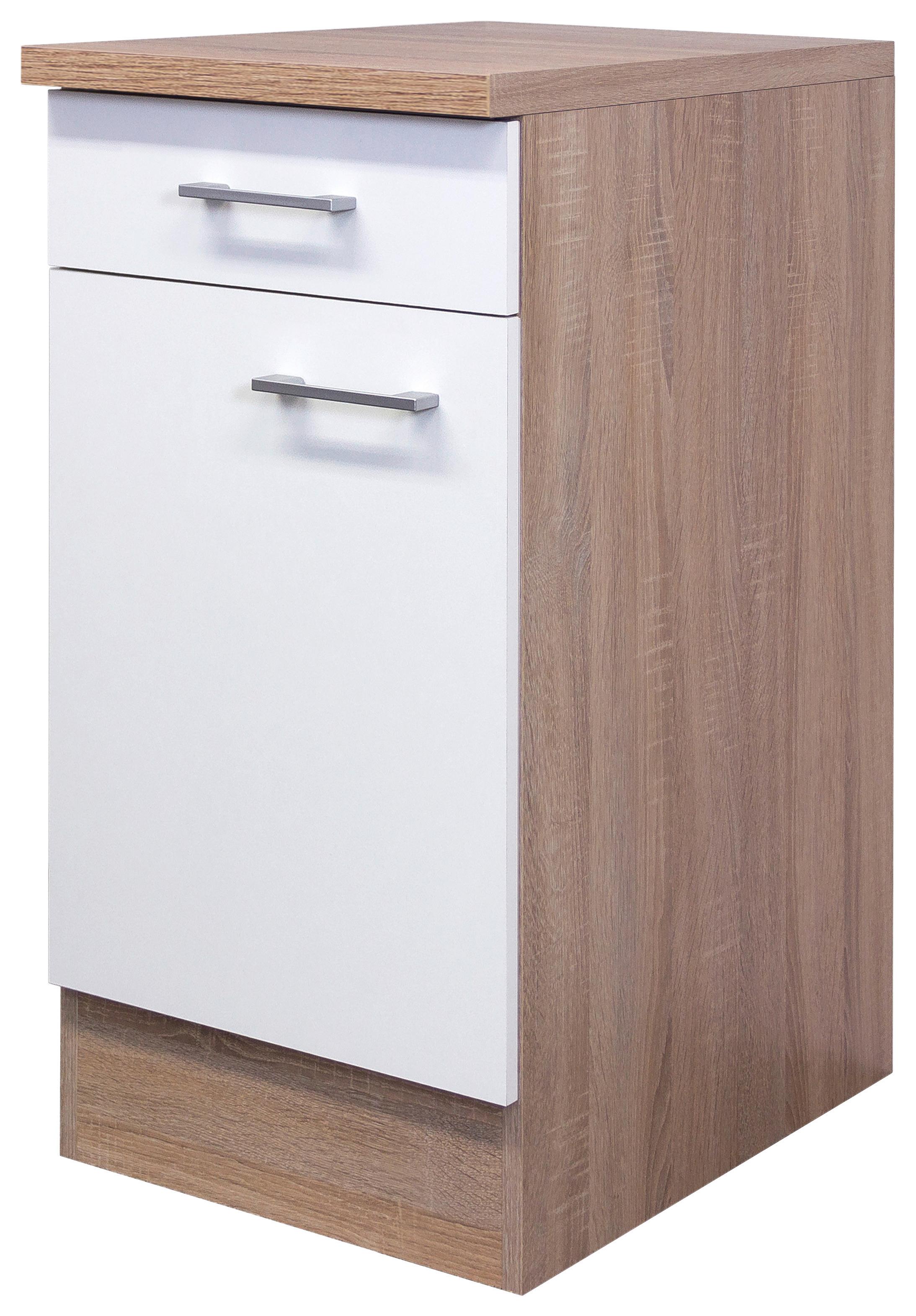 SPODNÁ KUCHYNSKÁ SKRINKA SAMOA  US 40 - biela/dub sonoma, Konventionell, kompozitné drevo/plast (40/85/57cm)