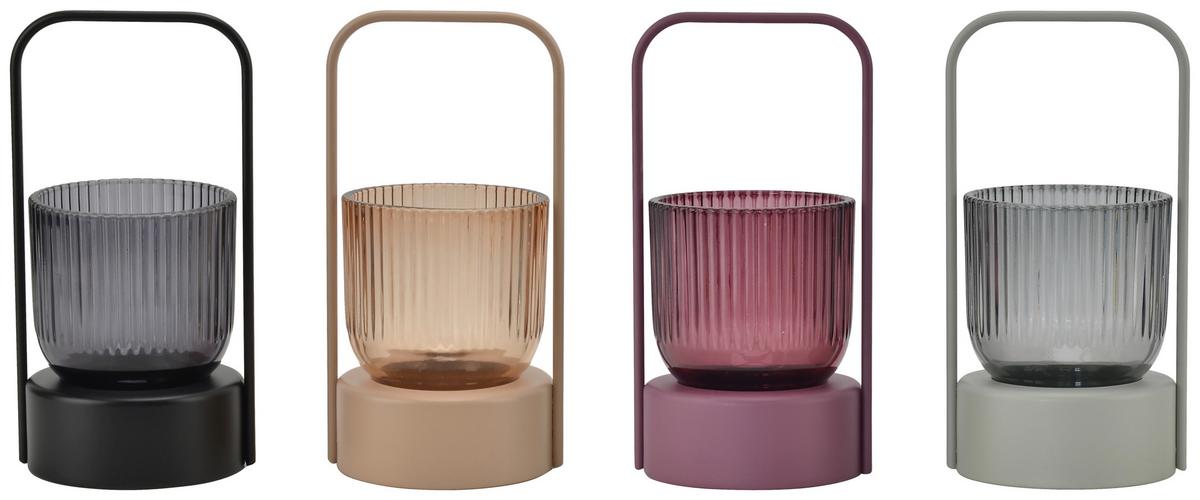 lampáš HAKON - čierna/bobuľová, Modern, kov/sklo (10,5/20cm) - Mömax