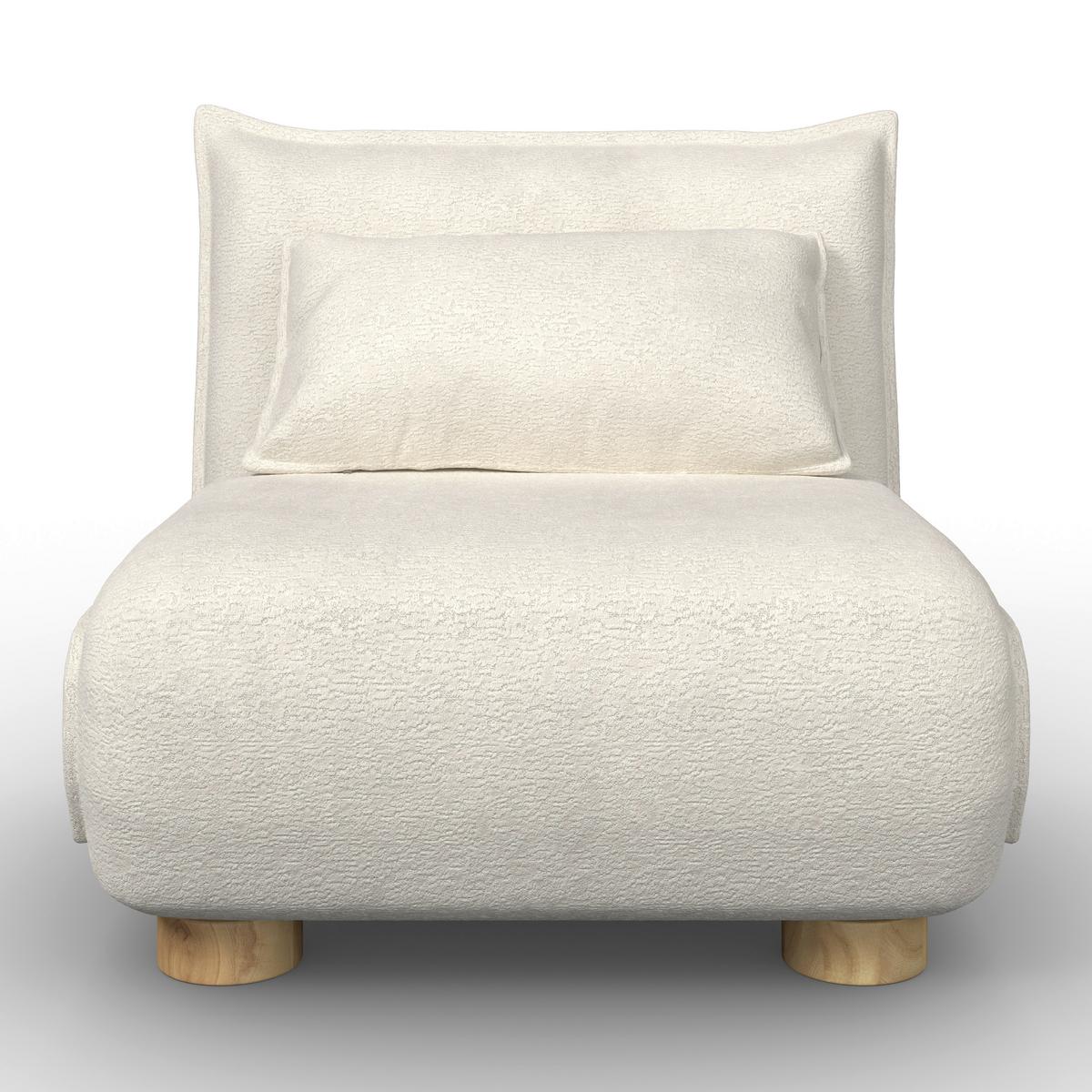 Rozkladacie kreslo BELLA, biela, max. 120 kg - biela/prírodná farba, Modern, kov/drevo (83/41/63cm) - Bessagi Home