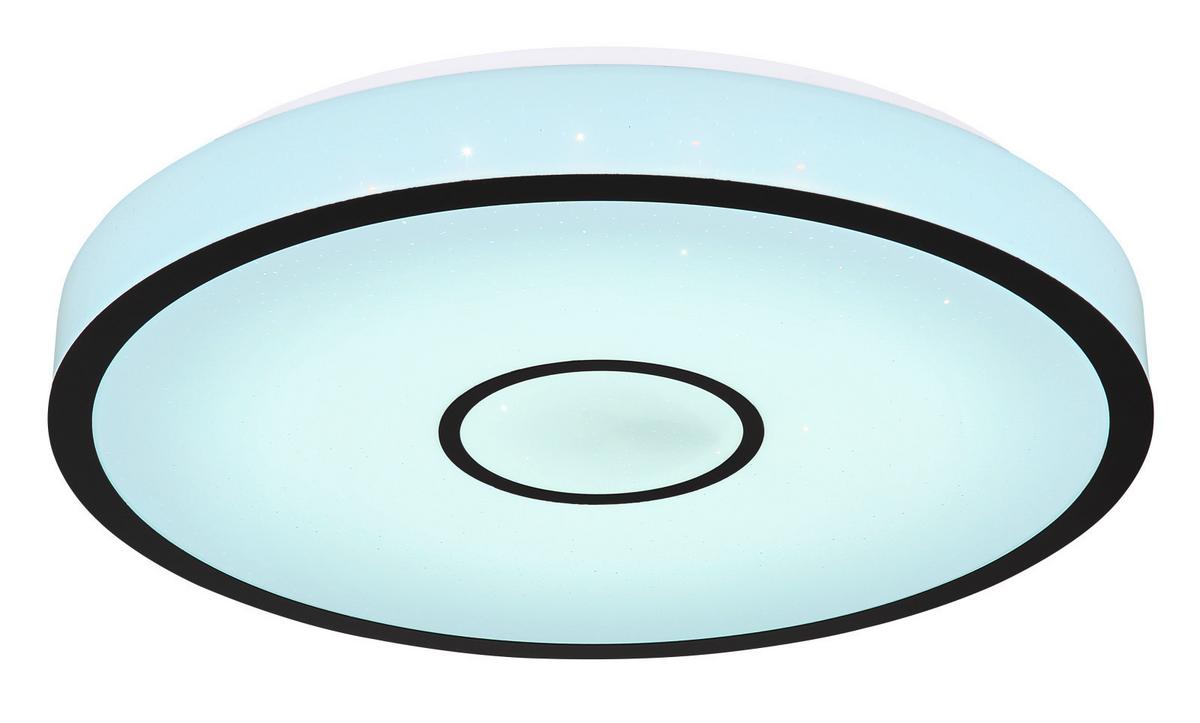 LED-Deckenleuchte 48027-40sh - Opal/Schwarz, Basics, Kunststoff/Metall (50/6,5cm) - Globo