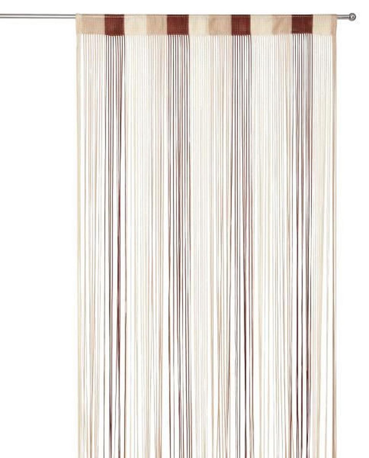 Fadenvorhang + Stangendurchzug Rita 90x245 Cm Schoko/beige - Dunkelbraun/Beige, KONVENTIONELL, Textil (90/245cm) - Luca Bessoni